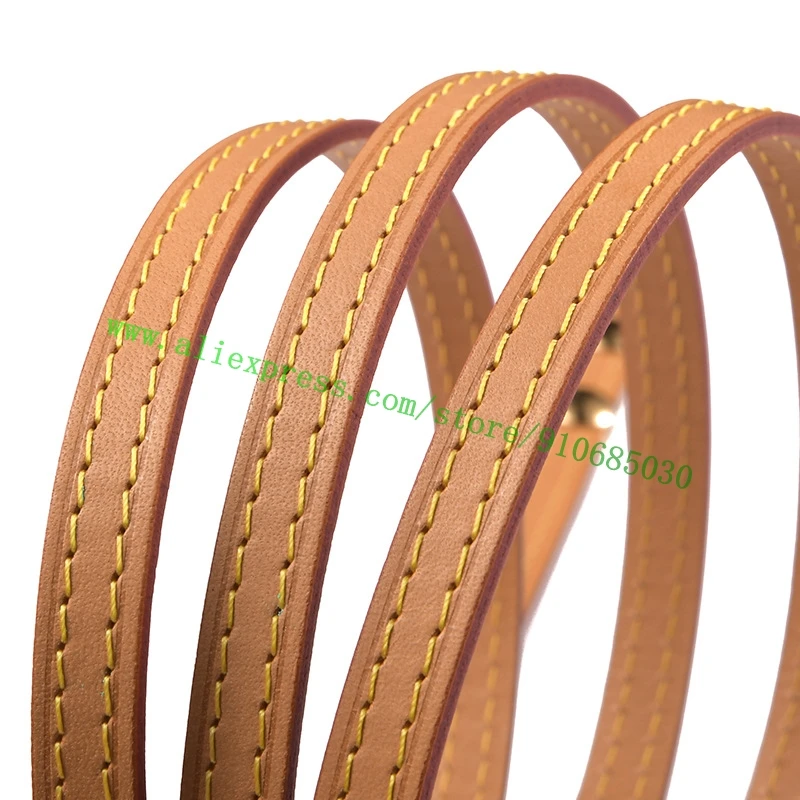 Natural Beige Leather Non-adjustable Bag Strap For Luxury Designer Lady Handbag Purse Women Shoulder Carry Belt Press Button