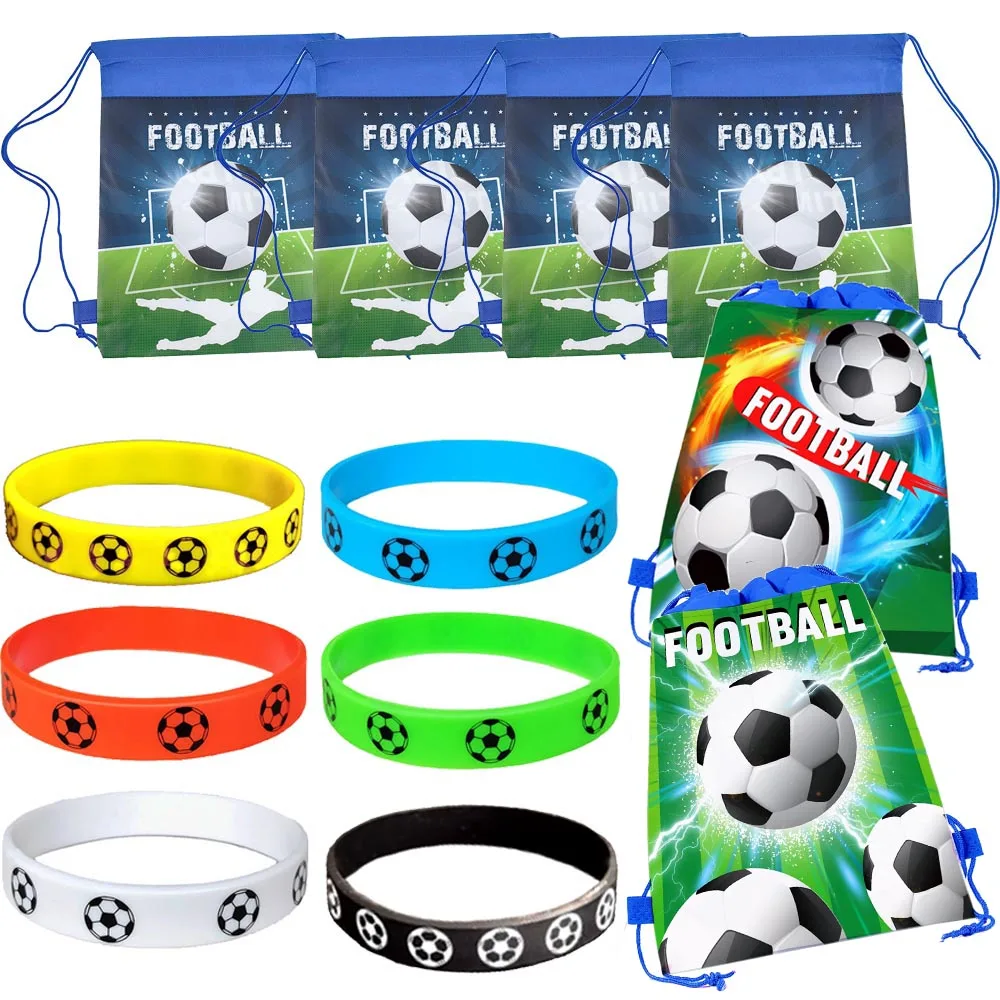 Soccer Party Gift Silicone Bracelet Drawstring Sports Soccer Ball