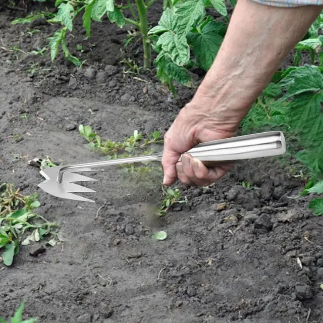 Gyomhúzó Kertész Szerszám Rozsdamentes Mangán Acél Kovácsolt 4 Fogak - Image 2
