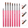 ANGNYA 1Pcs Professional Manicure UV Gel Brush Pen Pink Metal Handle Flower Drawing Nail Art Brush Manicure Phototherapy Tools 1