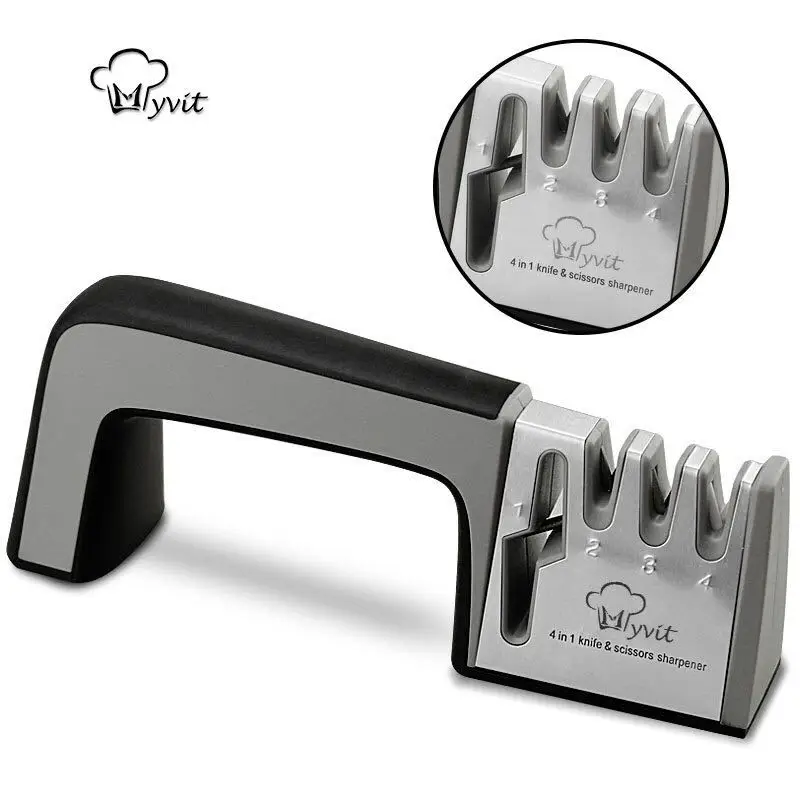 Knife Sharpener 4 Stages Professional Kitchen Sharpening Stone Tungsten Steel Ceramic Kitchen Knives Accessories