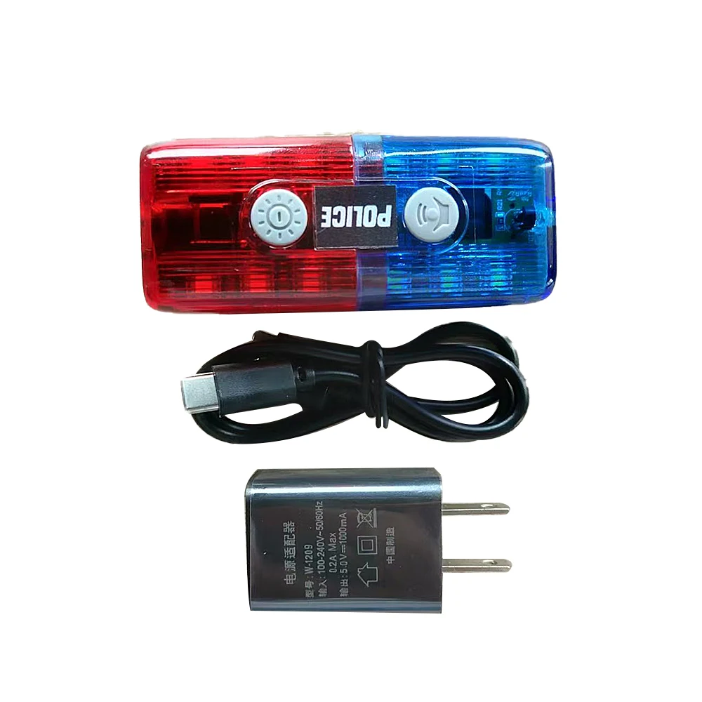 

New Led Red Blue Warning Light Electronic Whistle Police Security Shoulder Clip Magnetic Suction Lamp Patrol Signal Flash Light