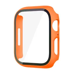 Premium PC Screen Protector Case for Apple Watch - Durable Glass Cover for Smartwatch Accessories (Orange)