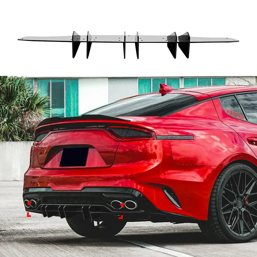 Car Rear Bumper Lip New Design ABS Add-On Blade Style Rear Diffuser For KIA Stinger