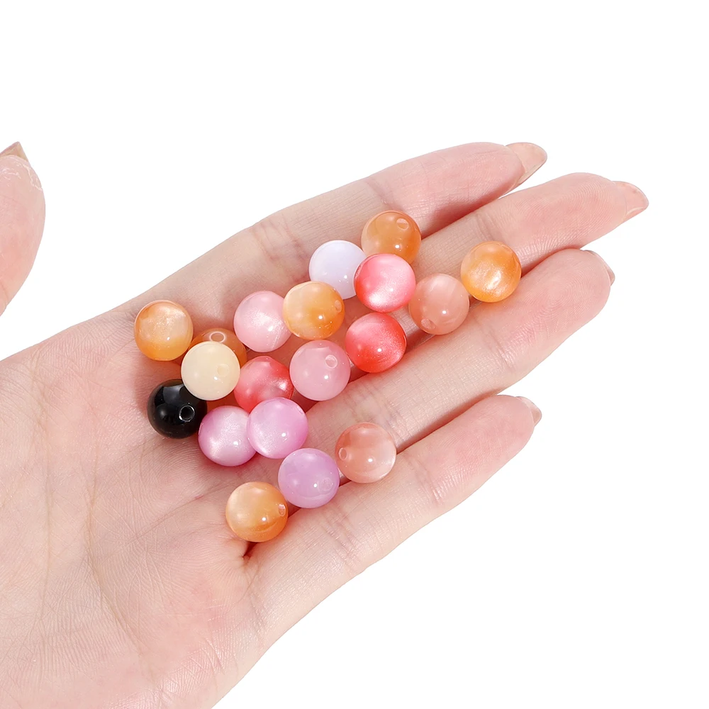 Resin Imitation Cat Eye Round Beads for Handmade Making Jewelry Diy Bracelet Necklace Accessories 10/20Pcs/Lot 8/10/12mm