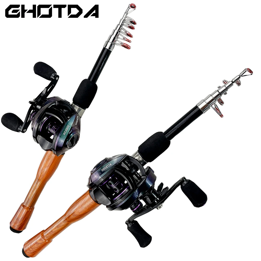 

1.3/1.6/1.8m Fishing Rod Carbon Fiber Rod Reel Kit Metal Spool Reel Lure Baitcasting Fishing Reel Pesca