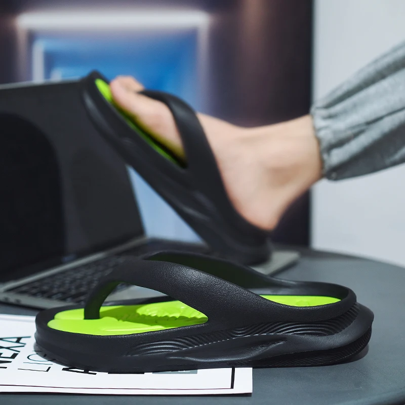 New Stylish Men Flip-flops Elegant Male Soft Slippers Comfortable Massage Summer Shoes Fashion Mens Outdoor Sport Slippers 39-46 3