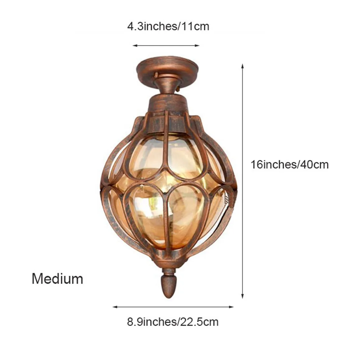 Retro Loft Nordic outdoor Ceiling Light,Vintage Balcony Aisle Outdoor Surface Mounted Ceiling Lamp, America Style Exterior Lamps
