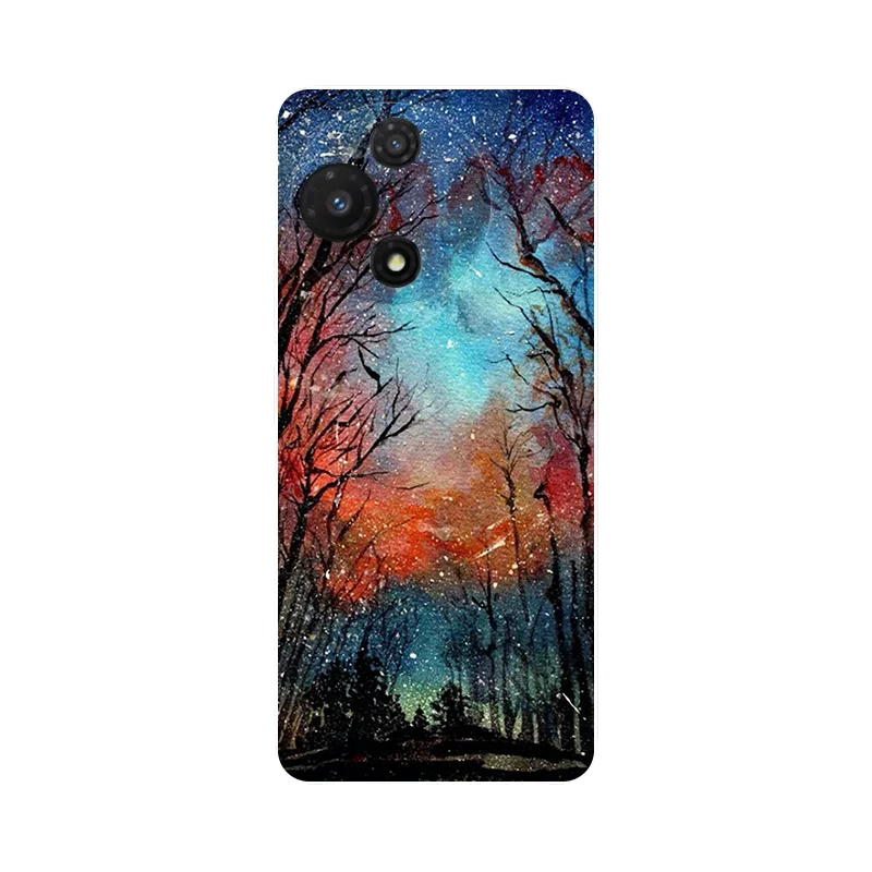 Stylish Soft Silicone Wolf Marble Flowers Phone Case Cover