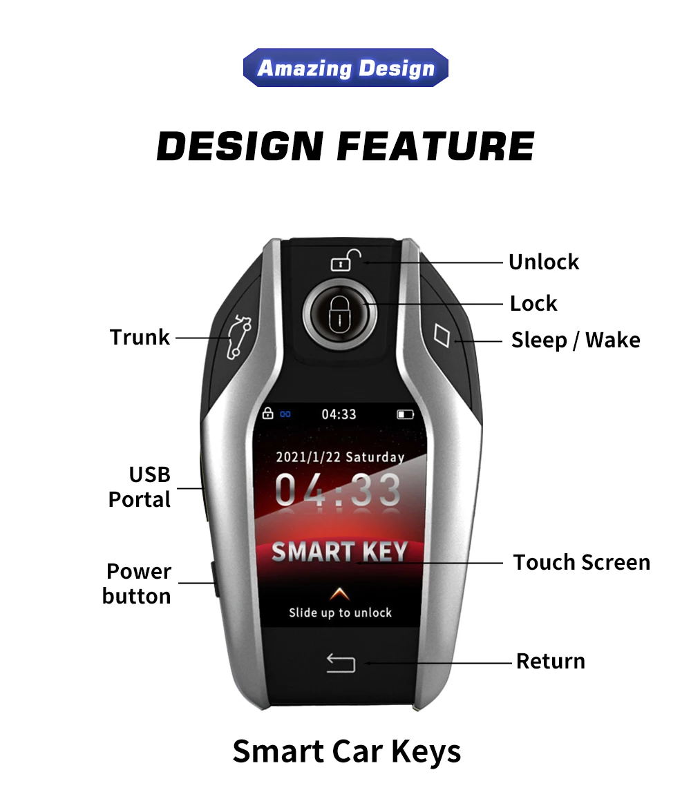 TK800A schermo LCD Smart Key LCD remoto modificato universale per BMW per Benz per Audi per Ford per Honda comodo accesso senza chiave - Sd7f64a01d8c9478084feb308d1c1e13e9