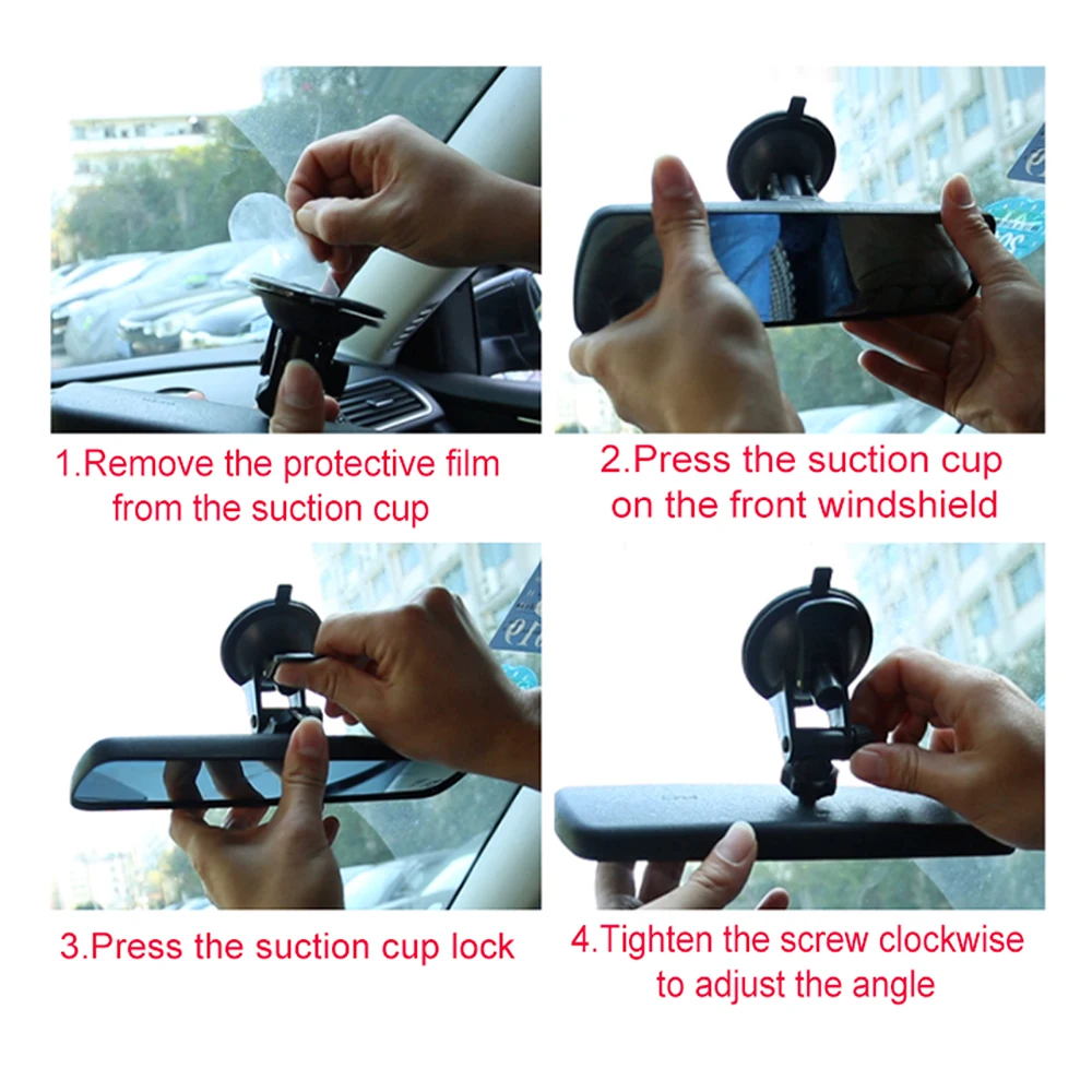 Anti-glare Rear View Mirror Universal Car Truck Interior Suction Cup Blue