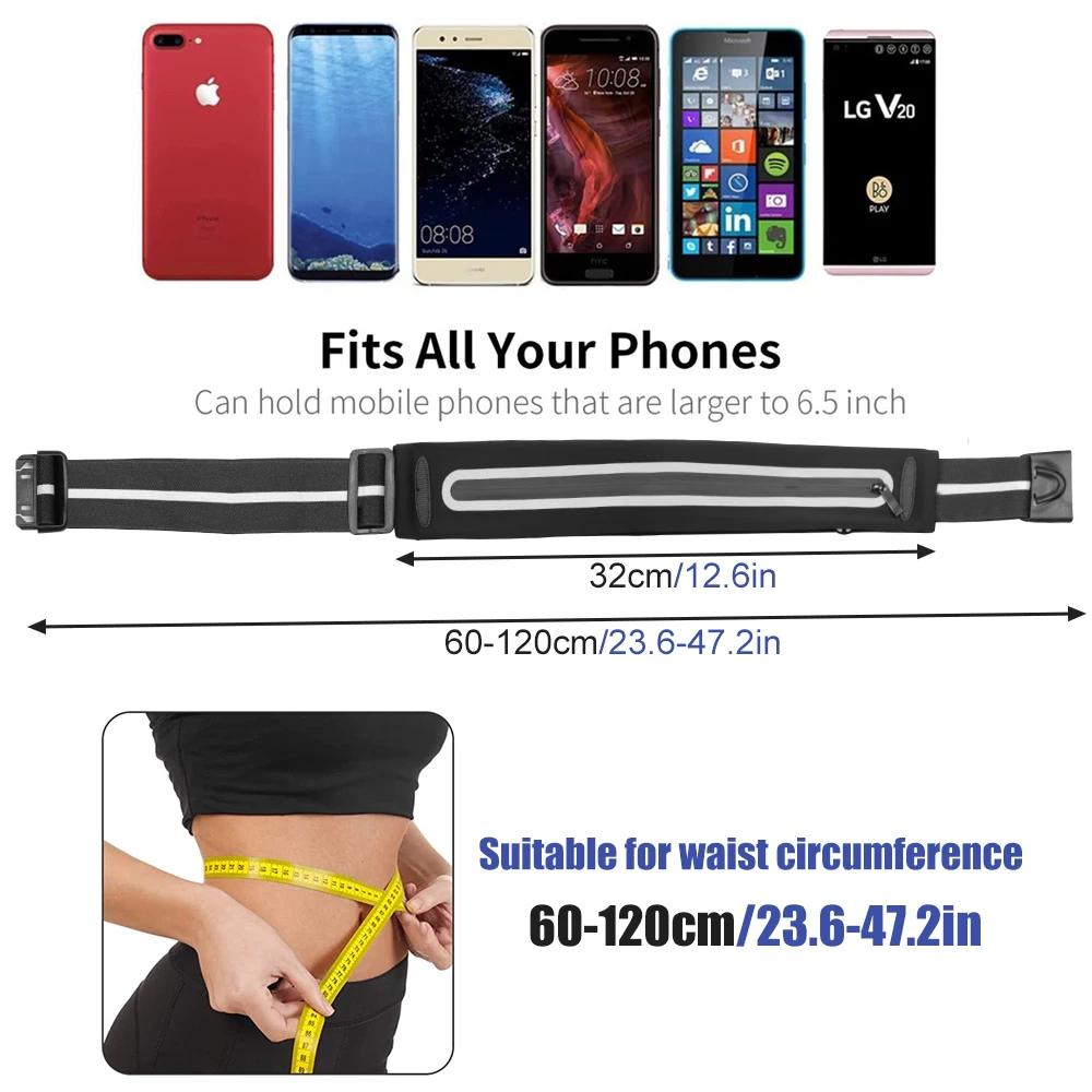 Running Belt Fanny Pack Running Waist Pack, Women & Men Fitness Workout Bag Adjustable Sport Travel Fanny Pack Cell Phone Holder 6