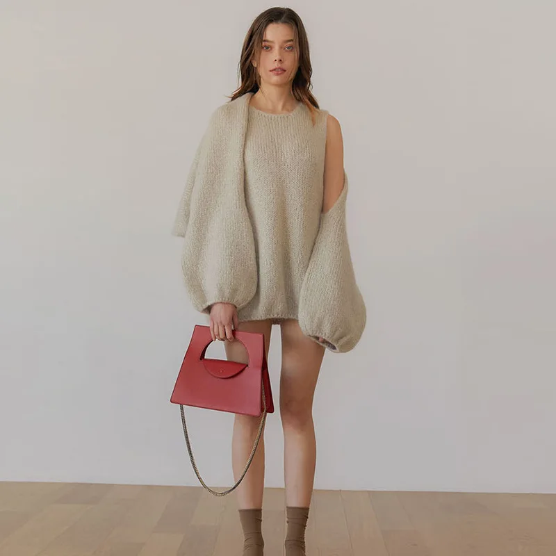 

2022 New Fashion Designer Concise Elegant Unique Trapezoidal Bag Shoulder Bag Crossbody Bag Chain Bag Daily Office