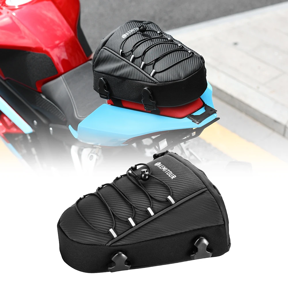 Motorcycle Sport Bike Tail Bag PVC Waterproof Rear Seat Storage Pack Universal for Outdoor Riding Touring Travel Luggage Bags 1
