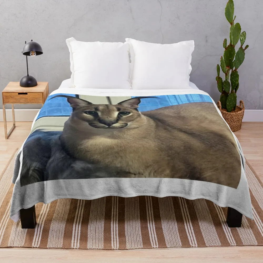 Big Floppa Meme Cute Caracal Cat Fleece Blanket by Zeyneb EwaMa - Pixels