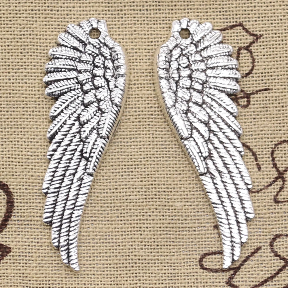 6 stücke Charme Engel Flügel 50x17mm Antike, Der Anhänger fit,Vintage Tibetischen Bronze Silber farbe, DIY Handgemachten Schmuck