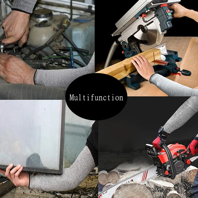 1Pc Level 5 HPPE Cut Resistant Anti-Puncture Work Protection Arm Sleeve Cover Anti-cut Level 5 Safety Work Gloves Cut Gloves 6