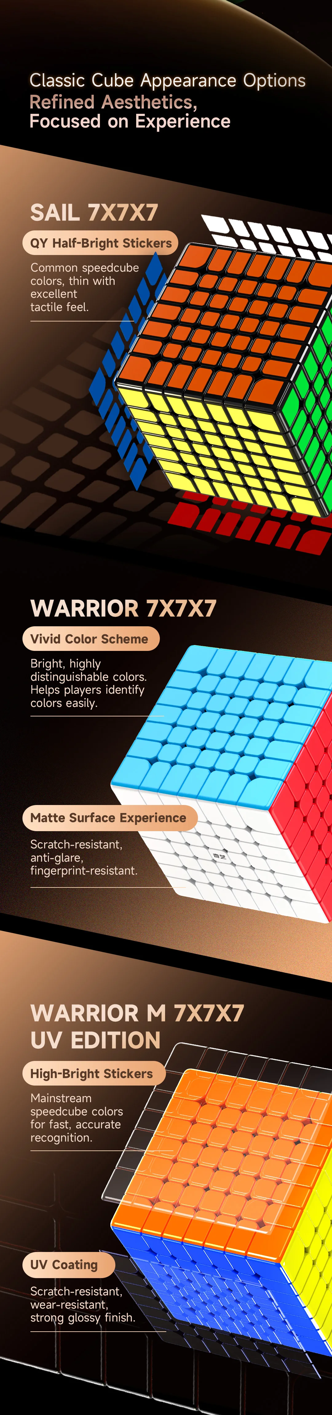 [Picube] QiYi 7x7x7 Krieger 7x7 Würfel Geschwindigkeit 7 Schichten Cubo Magico Stickerless Magic Puzzle Cube Spielzeug für Cubo Speedcube UV-beschichtet – Detail 6