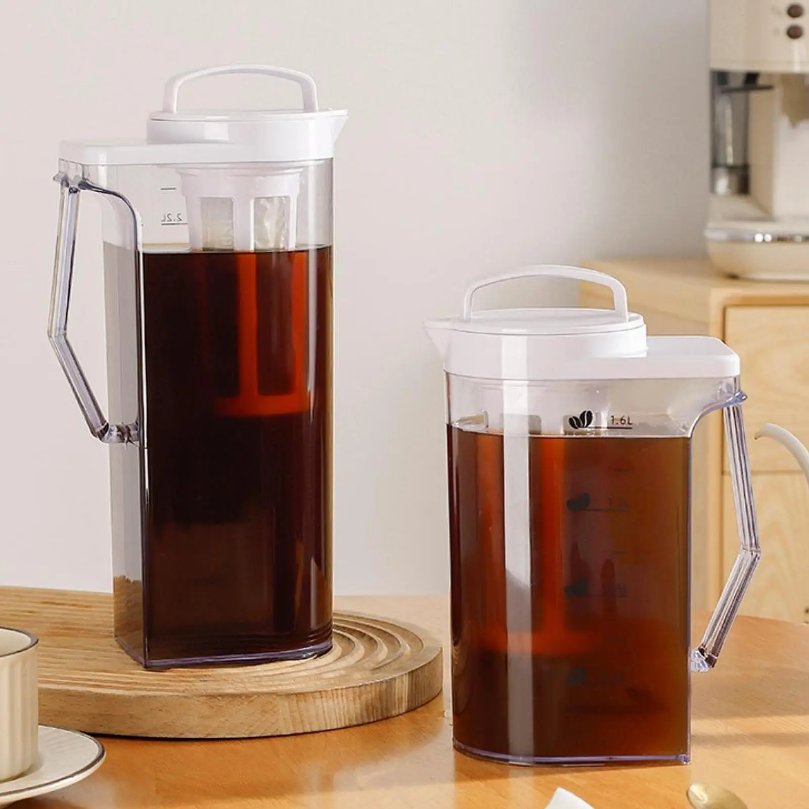 Ice coffee maker, cold brewery machine, jug with lid, versatile cold coffee