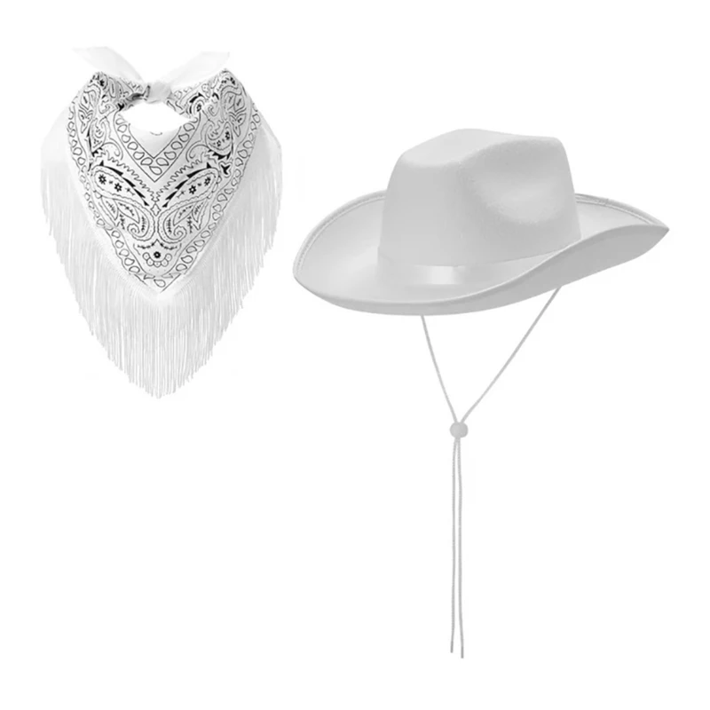 Fringed Bandanas Cowgirl Hat Neck Scarf Women Party Wear NightClub Outfit