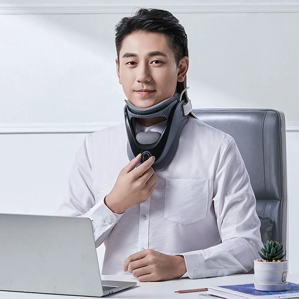 Cervical Neck Traction Device Adjustable Neck Brace with Airbag Support Cervical Traction Device for Cervical Spine Alignment