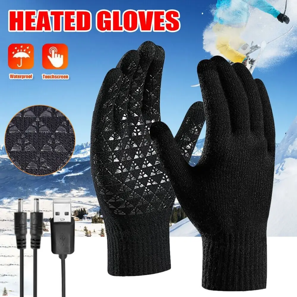 Warm Electric Heated Gloves Creativity Touch Knitting Cycling Gloves Computer Gloves Non-Slip USB Heated Gloves Men Women