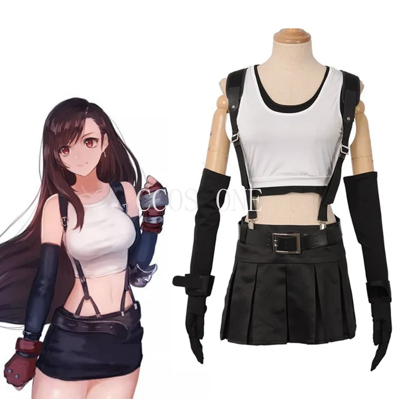 

Унисекс аниме Cos окончательная фантазия VII Tifa Lockhart Косплей костюмы на Хэллоуин и Рождество наборы для вечеринки униформы костюмы