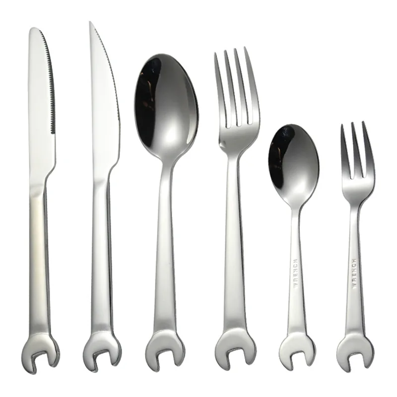 Fruit Fork Expandable Fork Silicone Cooking Fork Silicone Fork Silverware Set Portable Cutlery 1PCS Wrench Shape Tableware Fork Spoon Gift Fruit Dessrt Salad Forks Home Kitchen Stainless Steel Cutlery