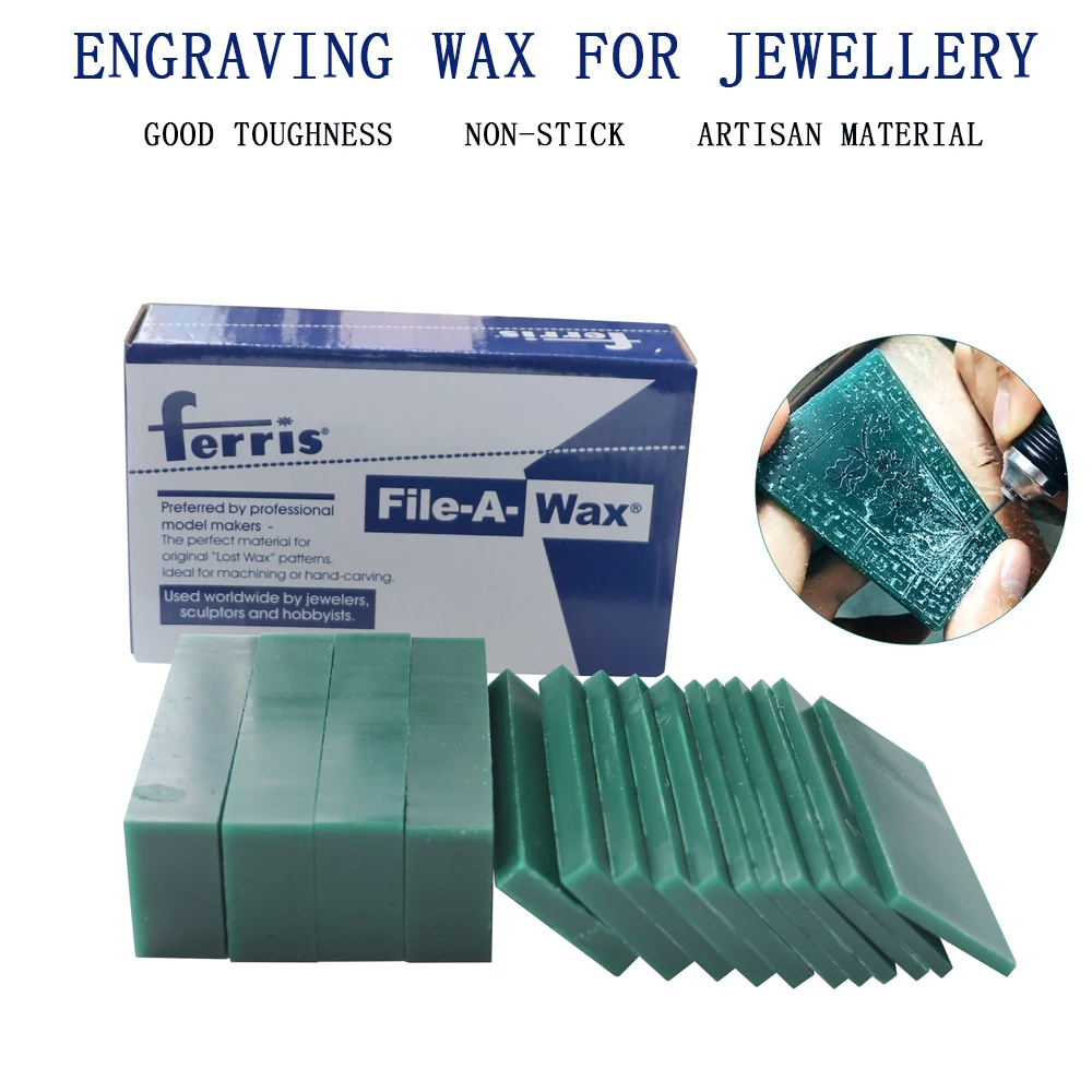 

FERRIS Blue/Green Jewelry Wax Block for Carving and Engraving - Exquisite Modeling and Design Work