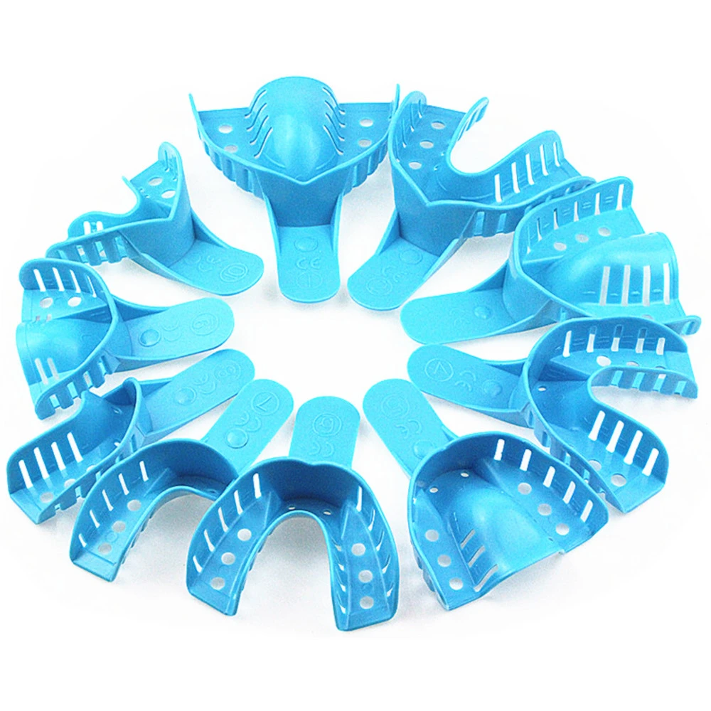 10Pcs/Set Dental Impression Plastic Trays Without Mesh Tray Dentist