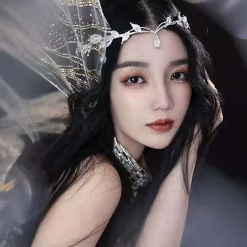 Handmade Crystal Headbands for Women Crown Bridal Party Elf Hair Accessories Wedding Tiara Jewelry Hair Hoop Tiara Accessories 2