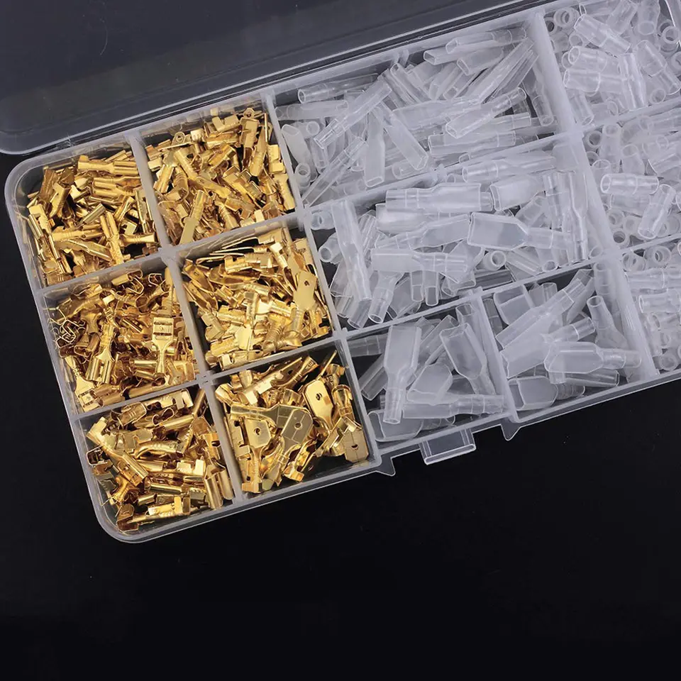 Electrical Crimp Terminals 270PCS - 2.8mm-4.8mm-6.3mm Insulated Spade Connectors Male Female Assorted Kit for Vehicle DIY image 2
