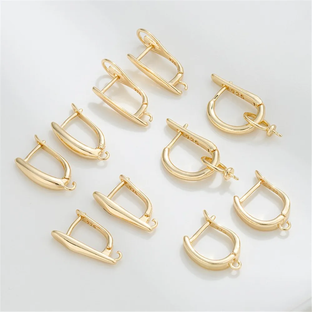 14K 금도금 U자형 DIY 수제 귀걸이 오픈 펜던트 링 귀걸이 및 펜던트 비즈 쥬얼리 제작 액세서리