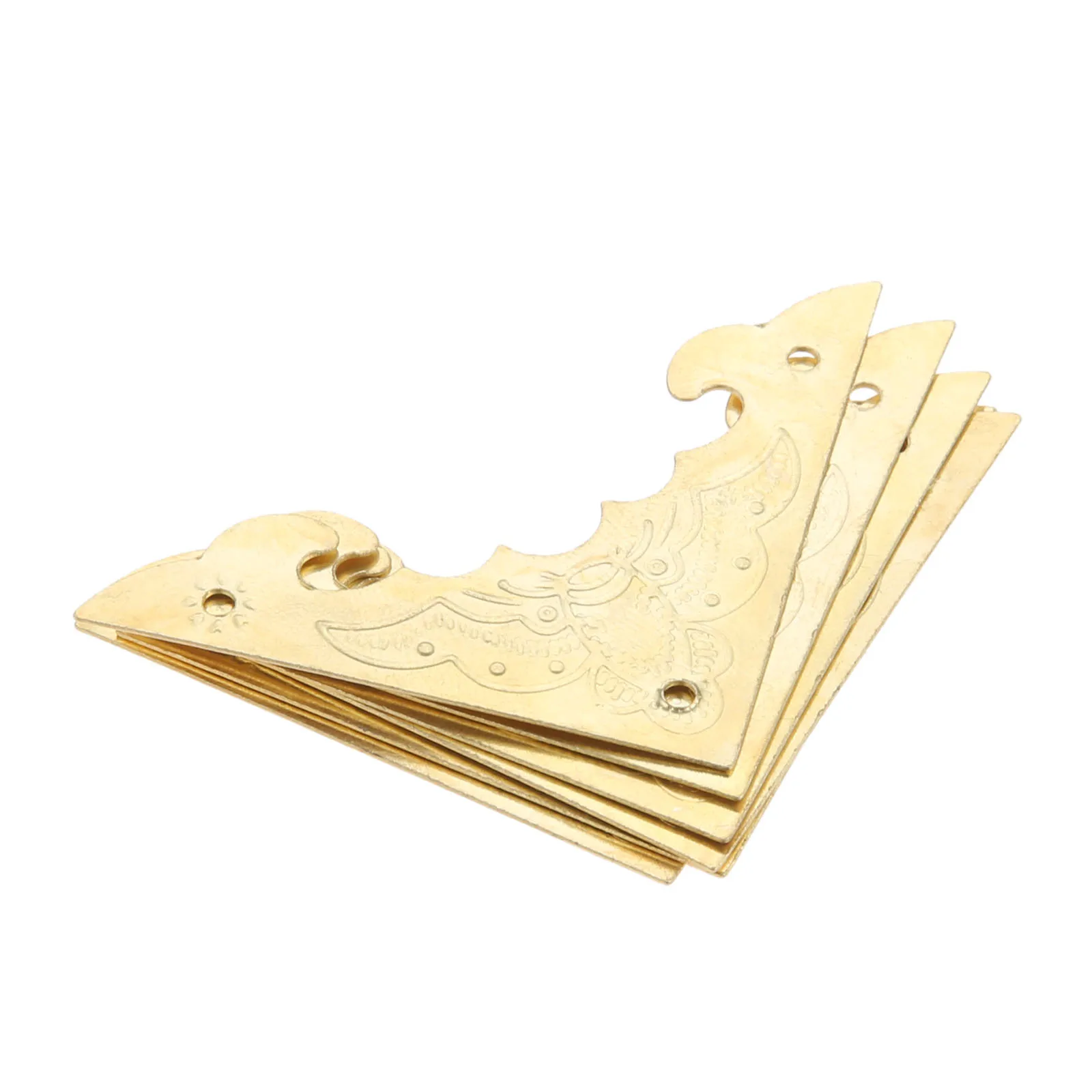 12Pcs Antique Gold Jewelry Box Corner Foot Wooden Case Furniture Decorative Metal Corner Protector Furniture Decor 40*40mm