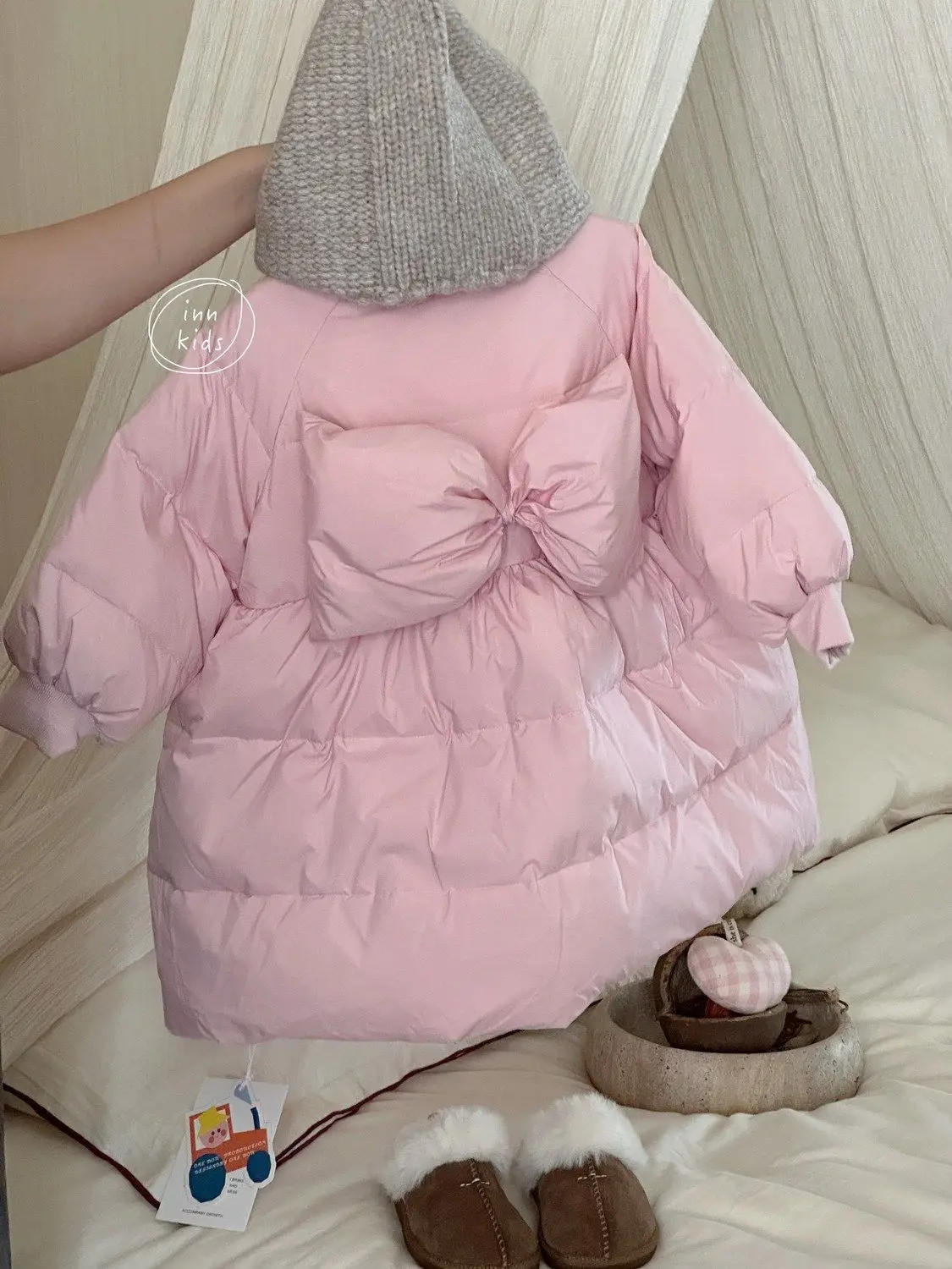 الفتيات معطف مبطّن  الشتاء الكورية طباعة بلون الدافئة سترة منفوخة سميكة ملابس خارجية للأطفال 2-6Y شيك