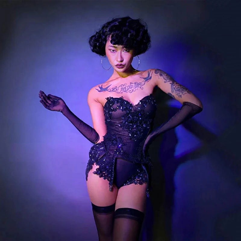 

Sexy Sequins Corset Short Nightclub Bar Pole Dance Costume Gogo Dancer Clothing Party Rave Outfit Singer Stage Clothes