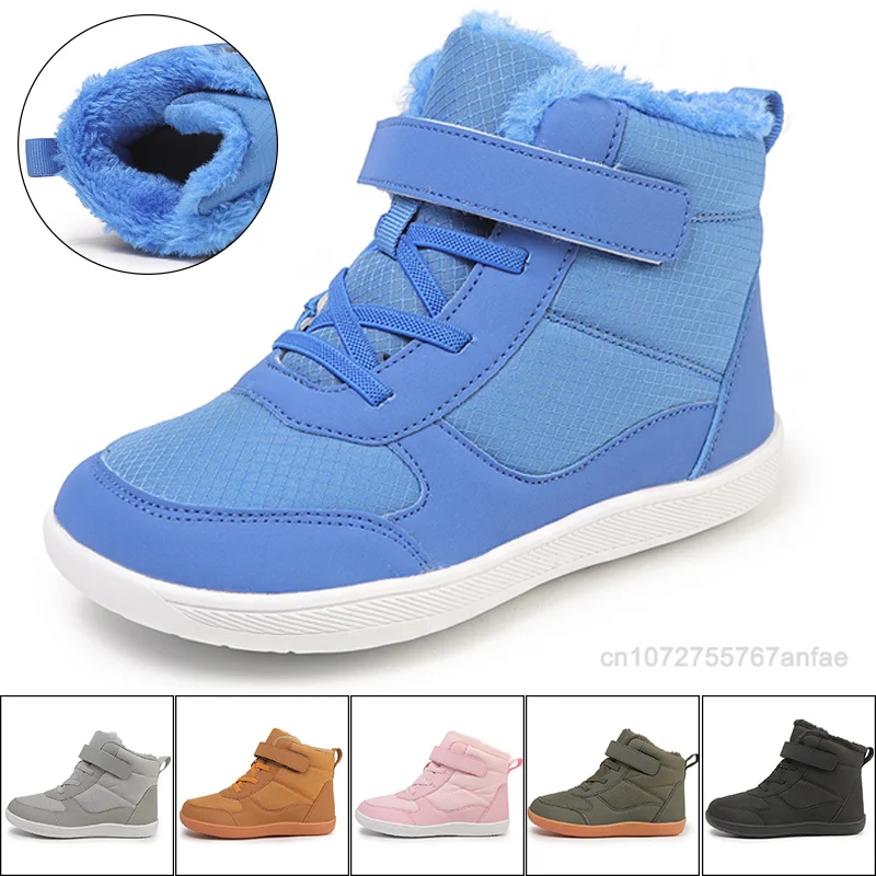 Girls Boys Wide Toe Barefoot Boots Shoes Minimalist Little Kids/Big Kids Waterproof Ankle Winter Snow Boots Winter Boot kids shoes