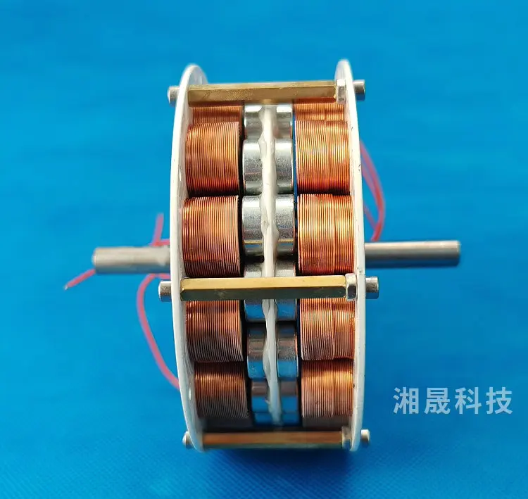 Double-layer High-power Disk Type Iron Core Generator for Ultra-low Speed, Efficient, Multipole, Strong Magnetic Three-phase AC