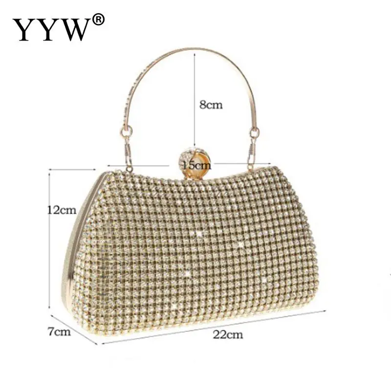 Shiny Rhinestone Evening Clutch Bags Women 2023 New Luxury Female Diamond Crystal Wedding Party Elegant Gold Purse Handbag Bags