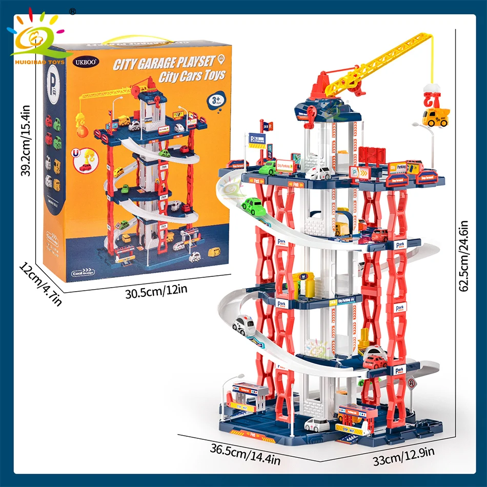 DIY Children's Parking Toy City Car Parking Lot Building Assembly Multi-Layer Rail Track Slot Garage Toys for Children Boy Gifts