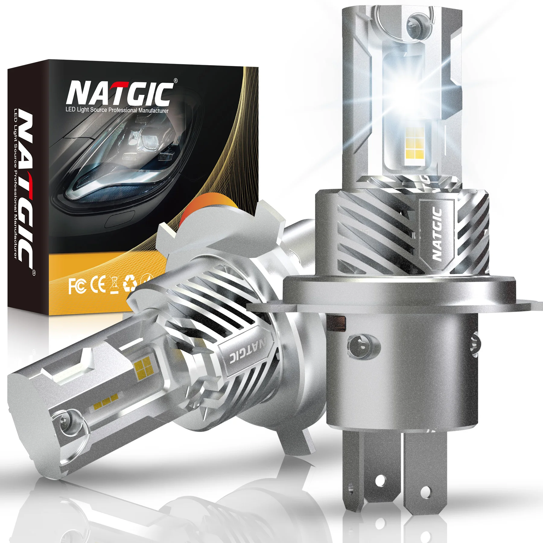 

NatGic 2Pcs H4 Led Canbus Bulb Car Headlight High Low Beam Auto Driving Running Lamp Super Bright For DACIA LOGAN LS 2004~2023