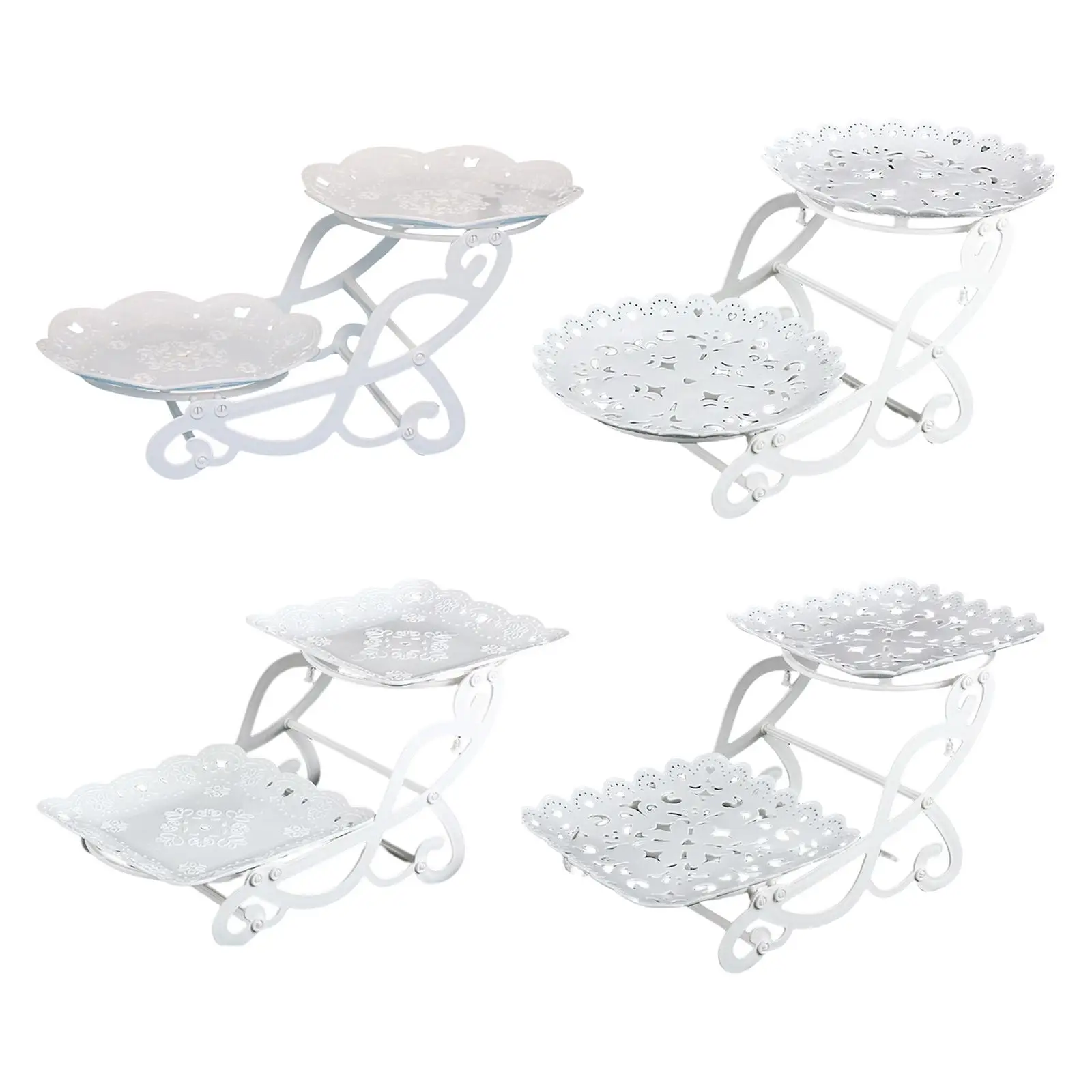 Cake Stand White Dessert Tray Snack Display Tray Bakeware Tabletop Display Stand For Candy Anniversary Banquet Tea Party