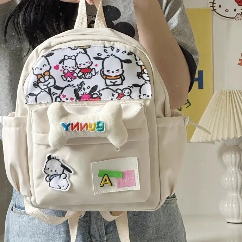 MBTI Cute Pochacco Womens Backpack Y2k Designer College Style Fashion Backpacks Casual Daily Aesthetic Kawaii New Female Bag