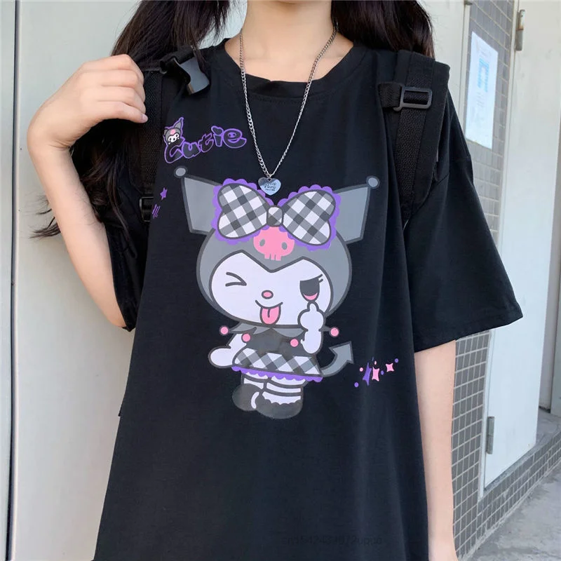 Funny Sanrio Kuromi Soft Loose Tees 