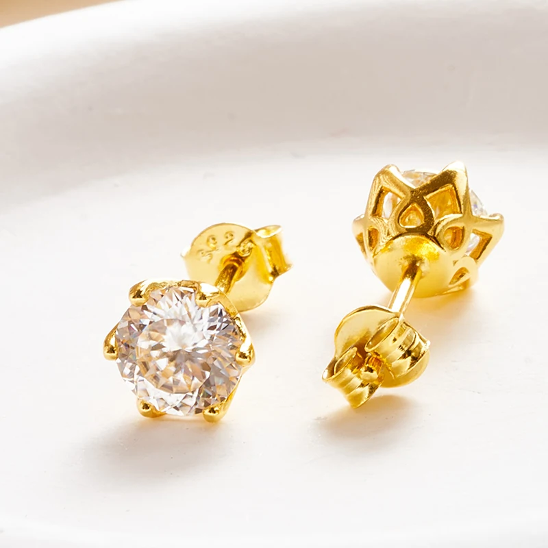 JoyceJelly 1캐럿 Moissanite 쥬얼리 세트 여성용 스털링 S 골드 도금 목걸이 귀걸이 반지 GRA 인증 결혼식