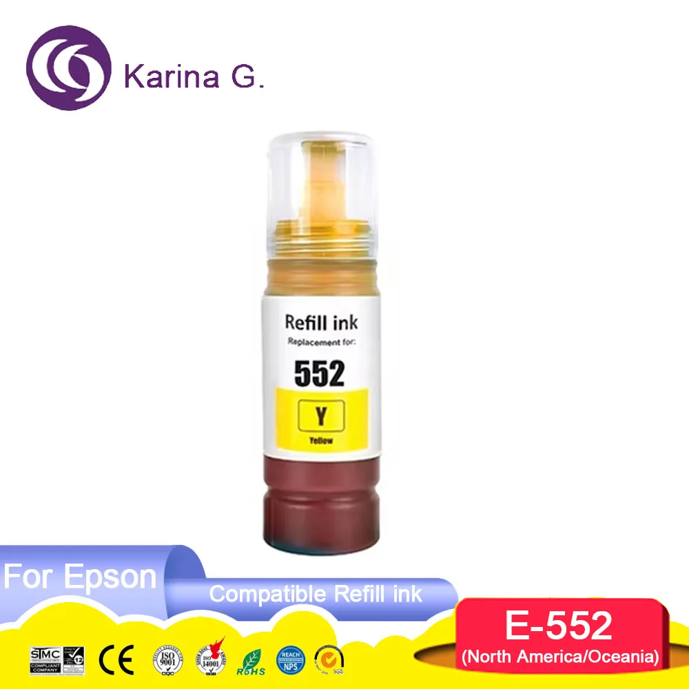 T552 552 Premium Color Compatible Bulk Bottle Water Based Refill Ink for Ecotan