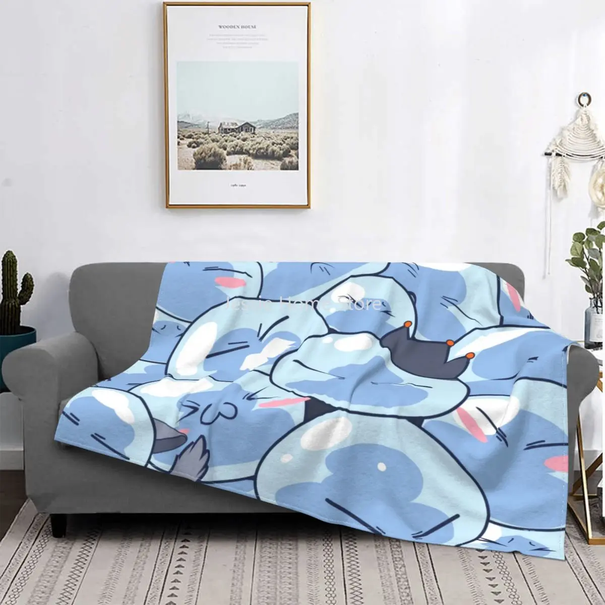 

Rimuru Tempest Pattern That Time I Got Reincarnated As A Slime Blankets Flannel Summer Throw Blankets for Home Office Bedspread