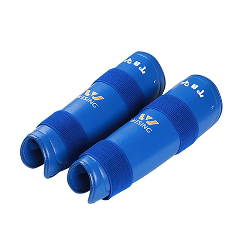 Wesing Kids Adults 1 Pair PU Sanda MMA Muay Thai Shin Guards Leg Protector Kickboxing Martial Arts Wushu Training Equipment DEO