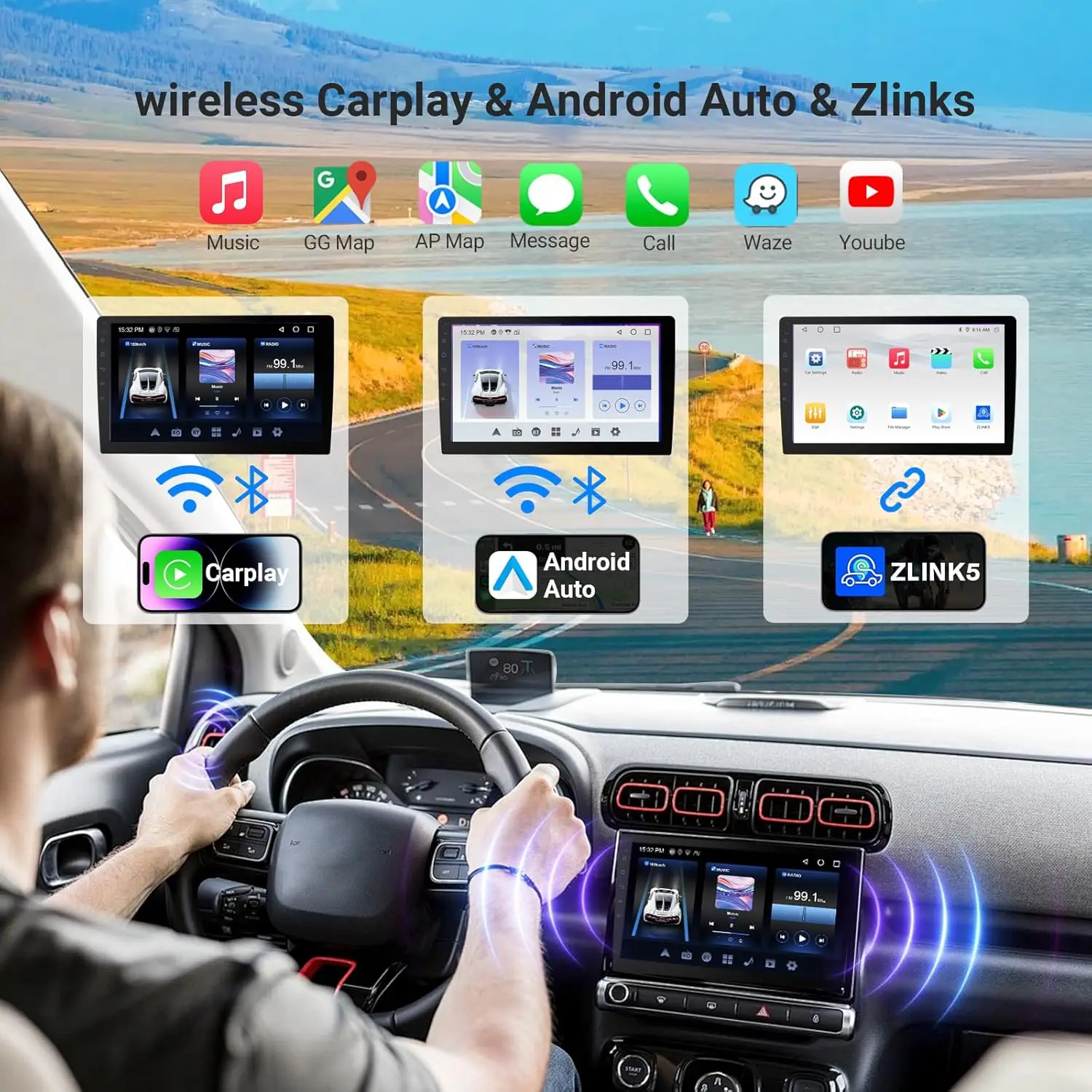LEHX L8X 8Core 7/9/10 ''2Din Android 15 Carplay Radio Multimedia Estéreo Para toyota Hyundai Kia Volkswagen Jeep Fiat 4
