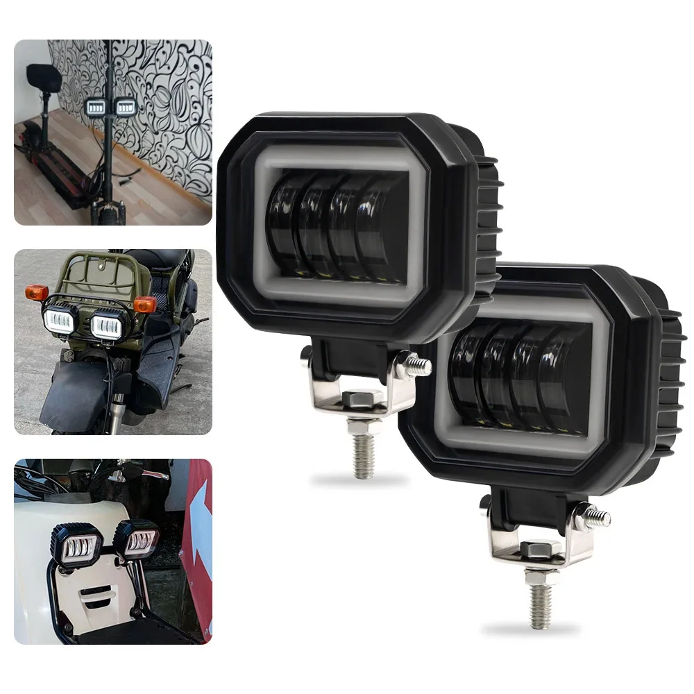 4인치 LED 엔젤 아이 작업등 12V 24V 앰버 스팟 빔 포드 운전등 자동차 트럭 오프로드 ATV SUV UTV 보트 트랙터용